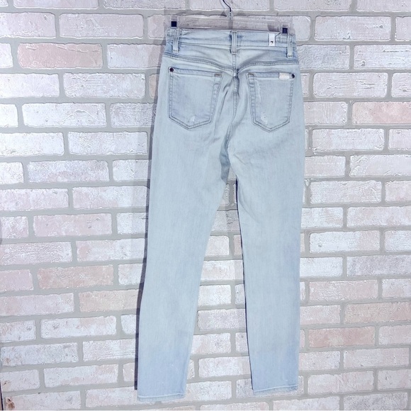 7 For All Mankind High Rise Distressed Ankle Skinny Jeans Size 24 - Picture 10 of 12